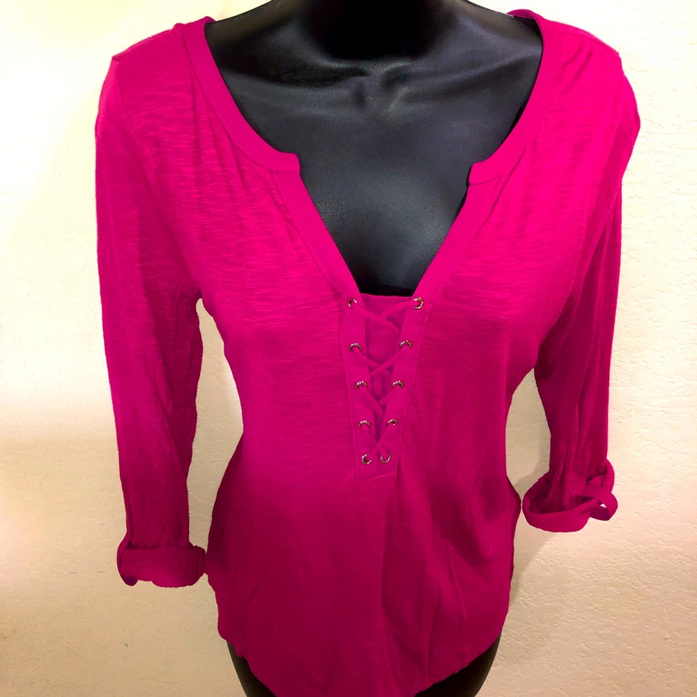 Women’s White House Black Market Lace Up Top